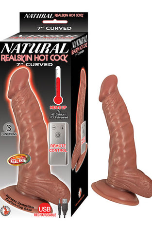 Natural Realskin Hot Cock Curved 7 Inch - Brown NW2891-2