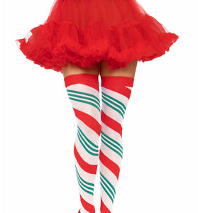 Holiday Ribbon Thigh High - Swirl LA-6629SWL