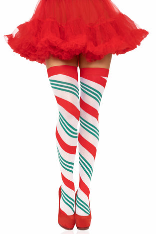 Holiday Ribbon Thigh High - Swirl LA-6629SWL