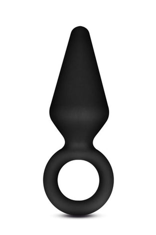 Anal Adventures - Platinum - Silicone Loop Plug - Small - Black BL-10785