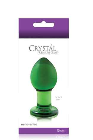 Crystal Premium Glass Plug - Medium - Clear Green NSN0701-28