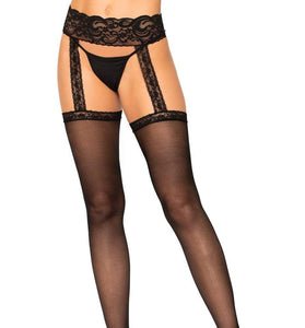 Sheer Thigh Highs - One Size - Black LA-1767BLK