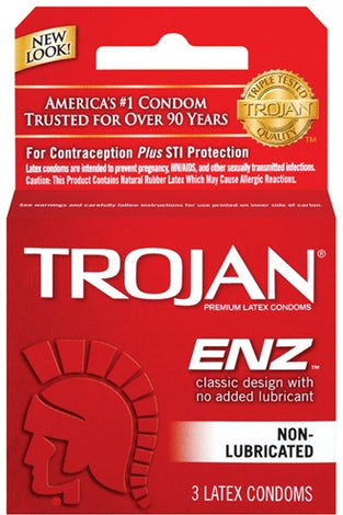 Trojan Enz Non-Lubricated Condoms - 3 Pack TJ92050