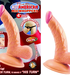 All American Mini Whoppers 4-Inch Curved Dong With Balls - Flesh NW2390-1