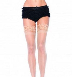 Stay Up Lace Top Sheer Thigh Highs - Queen Size - Nude LA-1022QND