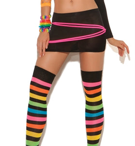 Neon Stripped Leg Warmers - One Size EM-1897