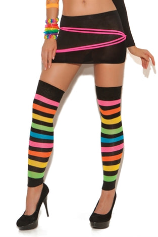 Neon Stripped Leg Warmers - One Size EM-1897