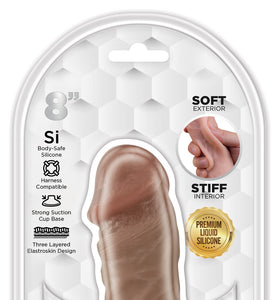 Skinsations - Skinlastic - Sliding Skin Dildo   - 8-Inch With Suction Base HP3369