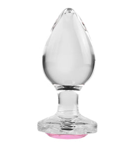 Pink Gem Glass Plug - Small - Pink AE-WF-1133-2