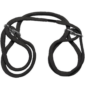 Japanese Style Bondage - Cotton Wrist or Ankle  Cotton Cuffs - Black DJ2103-07-CD