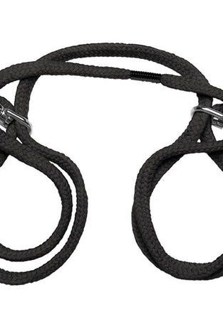 Japanese Style Bondage - Cotton Wrist or Ankle  Cotton Cuffs - Black DJ2103-07-CD