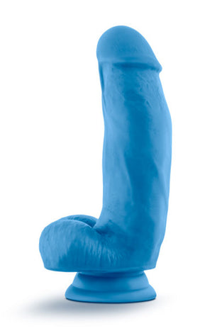 Neo Elite - 7 Inch Silicone Dual Density Cock  With Balls - Neon Blue BL-82302
