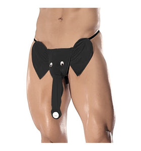 Squeaker Elephant G-String - One Size - Black MP-PAK708BK1