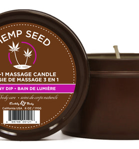Hemp Seed 3-in-1 Massage Candle - Skinny Dip - 6 Oz. EB-HSC021