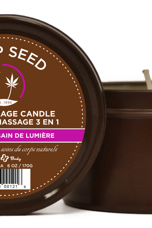 Hemp Seed 3-in-1 Massage Candle - Skinny Dip - 6 Oz. EB-HSC021