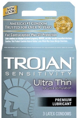 Trojan Sensitivity Ultra Thin Lubricated Condoms - 3 Pack TJ92620