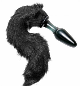 Midnight Fox Glass Plug With Tail FR-AE391
