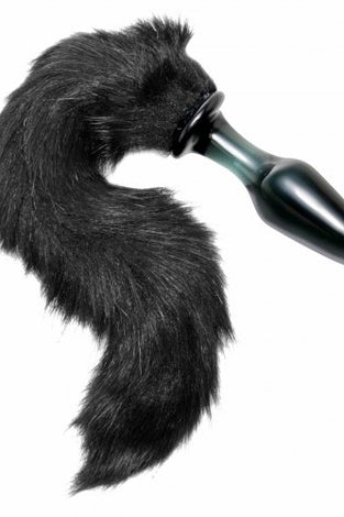 Midnight Fox Glass Plug With Tail FR-AE391