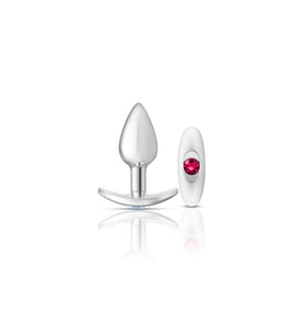 Cheeky Charms-Silver Metal Butt Plug Kit -Clear/bright Pink VB-CC9140