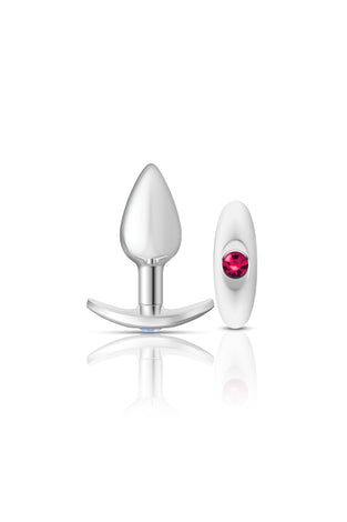 Cheeky Charms-Silver Metal Butt Plug Kit -Clear/bright Pink VB-CC9140