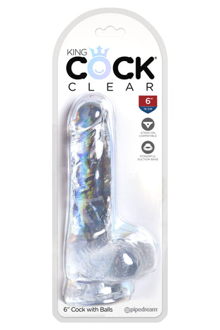 King Cock Clear 6 Inch Cock With Balls PD5752-20