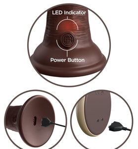 King Cock Elite 7 Inch Vibrating Silicone Dual  Silicone Dual Density Cock With Remote - Brown PD5777-29