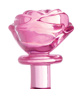 Pink Rose Glass Anal Plug - Small BTYS-AG650-SML