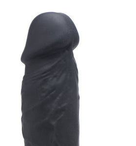 Power Pecker 7 Inch Silicone Dildo With Balls - Black SU-AG371BLK