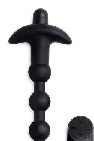 Bang - Vibrating Silicone Anal Beads and Remote Black BNG-AG614-BLK