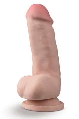 Dr. Skin Plus - 7 Inch Girthy Posable Dildo With  Balls - Vanilla BL-16993