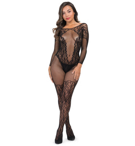 Fifty Shades of Grey Captivate Lace Spanking Bodystocking - One Size - Black LHR-80312