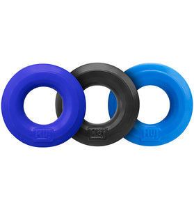 Hunkyjunk Huj3 C-Ring 3 Pk - Blue / Multi OX-HUJ-102-BLUMULTI