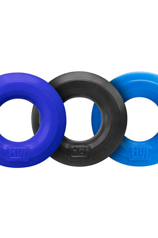 Hunkyjunk Huj3 C-Ring 3 Pk - Blue / Multi OX-HUJ-102-BLUMULTI