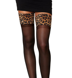 Leopard Top Thigh High - One Size - Leopard Black DG-0432LPBLKOS