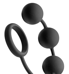 Tom of Finland Silicone Cock Ring With 3 Weighted Balls TOF-TF1932