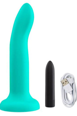 Ergo Super Flexi II Dong Soft and Flexible Liquid  Silicone With Vibrator - Teal WTC965