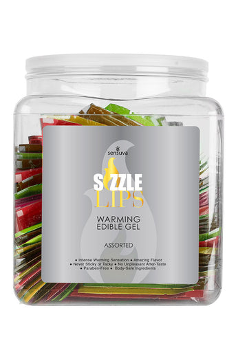 Sizzle Lips Warming Gel - 100 Piece Bowl - Assorted Flavors SEN-VL420-100AF