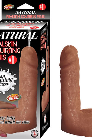 #1 Natural Realskin Squirting Penis - Brown NW2841
