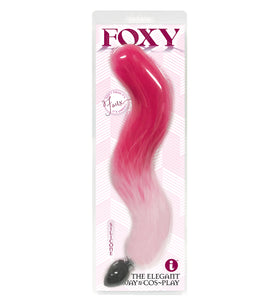 Foxy Fox Tail Silicone Butt Plug - Pink Gradient IC1400
