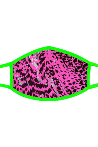 Toxic Kitty Uv Face Mask With Neon Green Trim NN-MSKM-BCHGR2