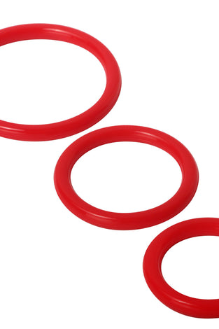 Trinity Silicone Cock Rings - Red TV-SP130-RED
