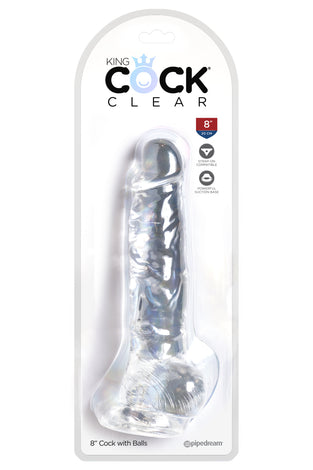 King Cock Clear 8 Inch Cock With Balls PD5756-20