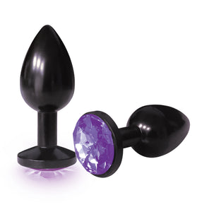The 9's the Silver Starter Anodized Bejeweled Stainless Steel Plug - Violet ICB2612-2
