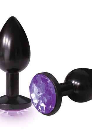 The 9's the Silver Starter Anodized Bejeweled Stainless Steel Plug - Violet ICB2612-2