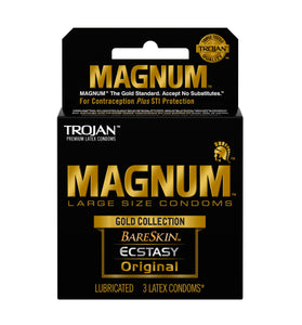 Trojan Magnum Large Size Gold Collection Condoms - 3 Pack TJ01987