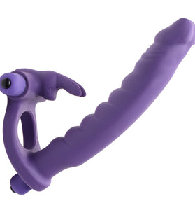 Double Delight Dual Insertion Vibrating  Rabbit Cock Ring FR-AD625
