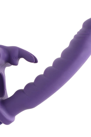 Double Delight Dual Insertion Vibrating  Rabbit Cock Ring FR-AD625