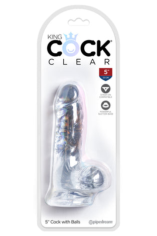 King Cock Clear 5 Inch Cock With Balls PD5751-20