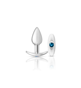 Cheeky Charms-Silver Metal Butt Plug Kit- Clear/teal VB-CC9141