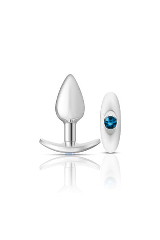Cheeky Charms-Silver Metal Butt Plug Kit- Clear/teal VB-CC9141